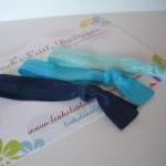 Blue Elastic Hair Ties: Set Of Three Elastic Hair..