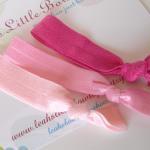 Pink Hair Ties: Set Of Three Pink Baby Pink And..